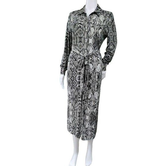 INC International Women's M Snake-Print Belted Shirtdress,Created for Macy's - Picture 1 of 13